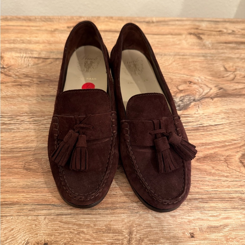 Cole Haan Brown Suede Slip-On Loafers